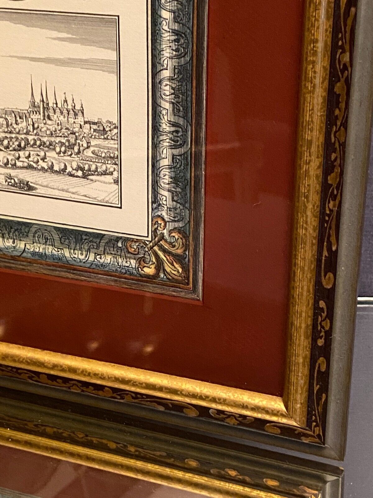 Framed engraving Coat of arms of Merseburg Saxony Germany