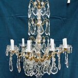 Chandelier, bronze, Louis XV style crystal