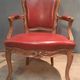 Louis XV period armchair covered in leather.