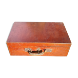 suitcase, wooden trunk