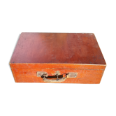 suitcase, wooden trunk