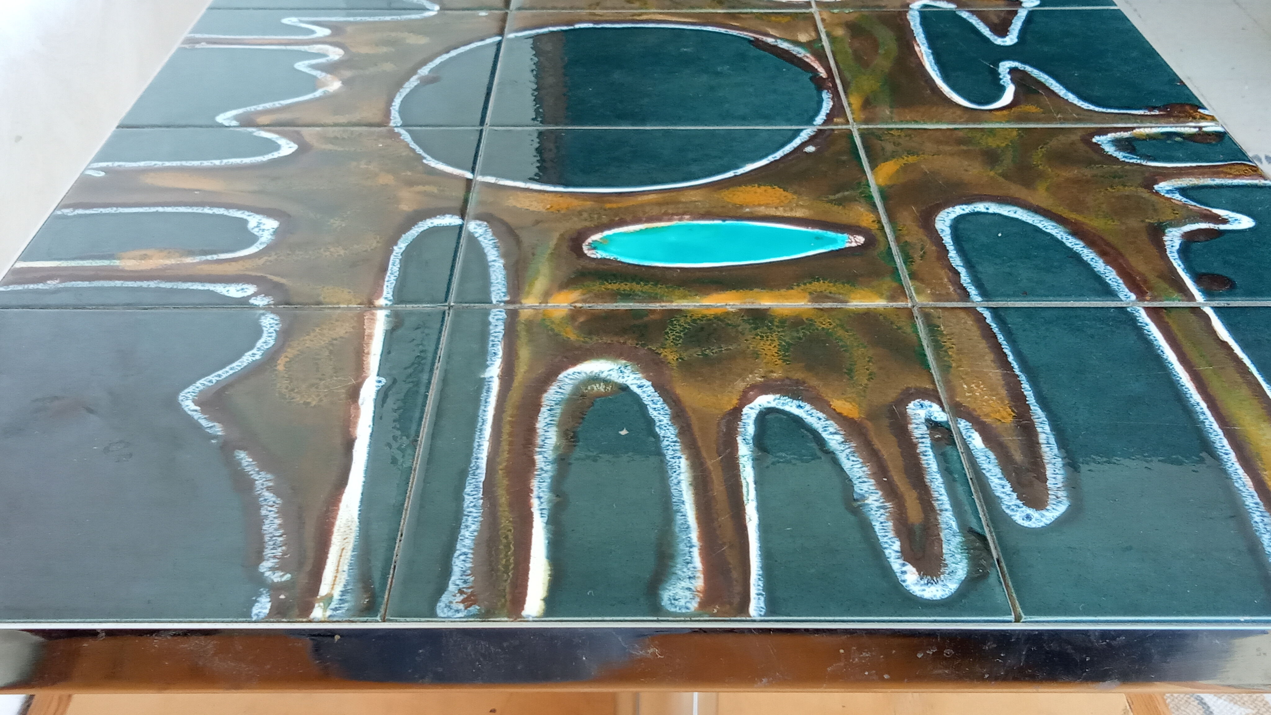 Coffee table in ceramic tiles 60s/70s