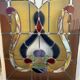 Double doors of passage in stained glass Art Deco XX century