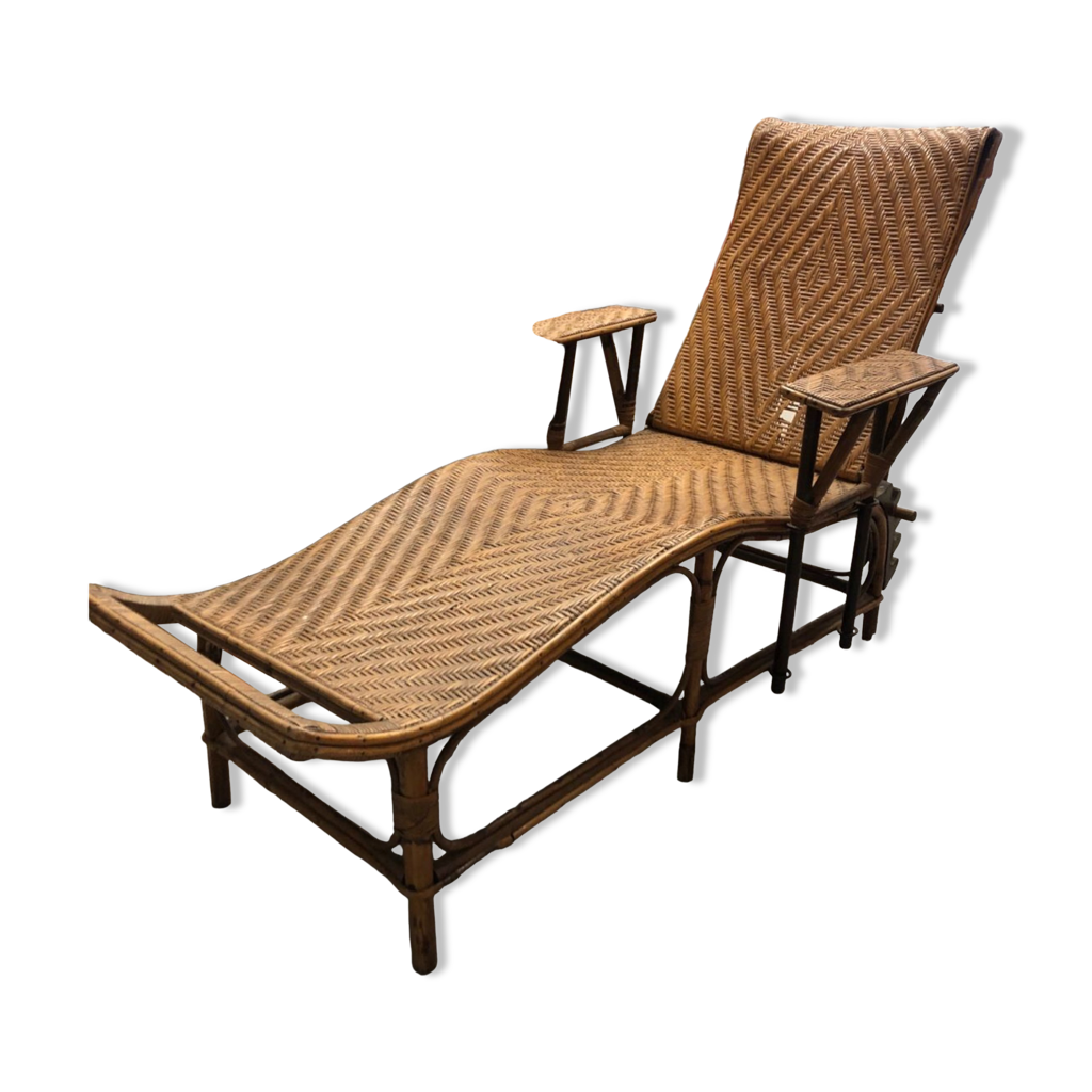 Chaise longue en rotin Selency