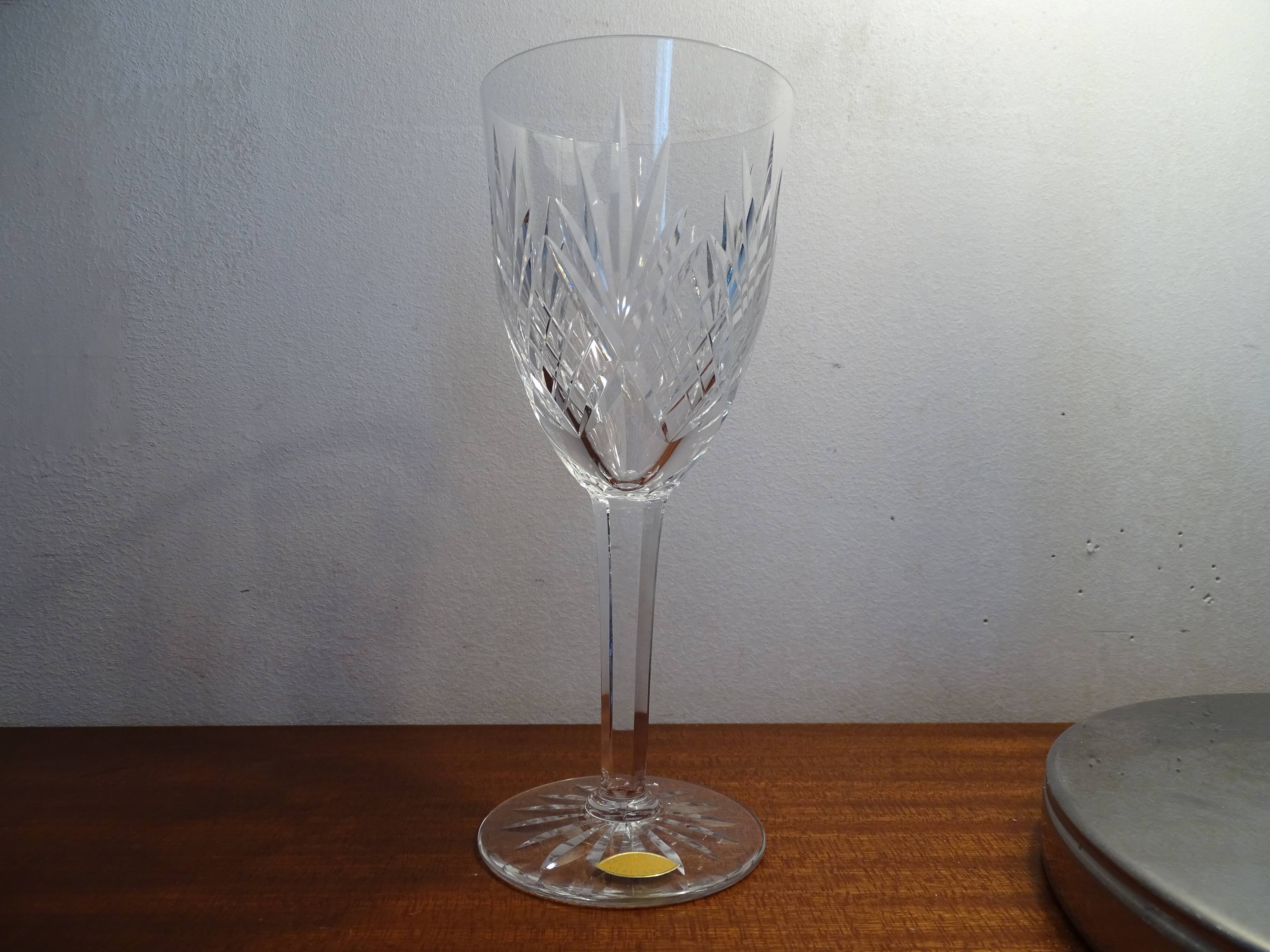 6 antique cut crystal water glasses from Lorraine
