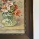 Antique oil painting still life with flowers 1936, signed