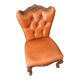 Superb Vintage Louis XV Style Armchair - Cognac Upholstered Faux Leather