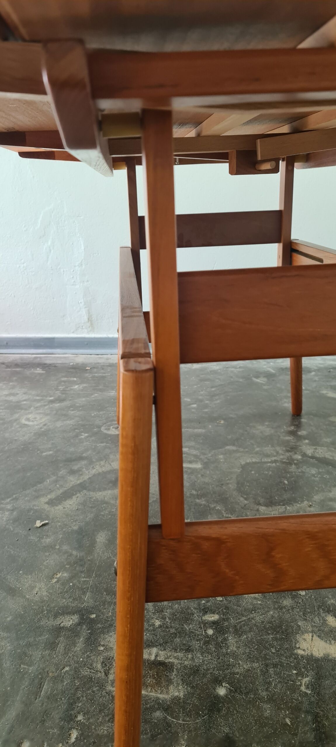 Vintage teak Danish Design adjustable table by Trioh Denmark .