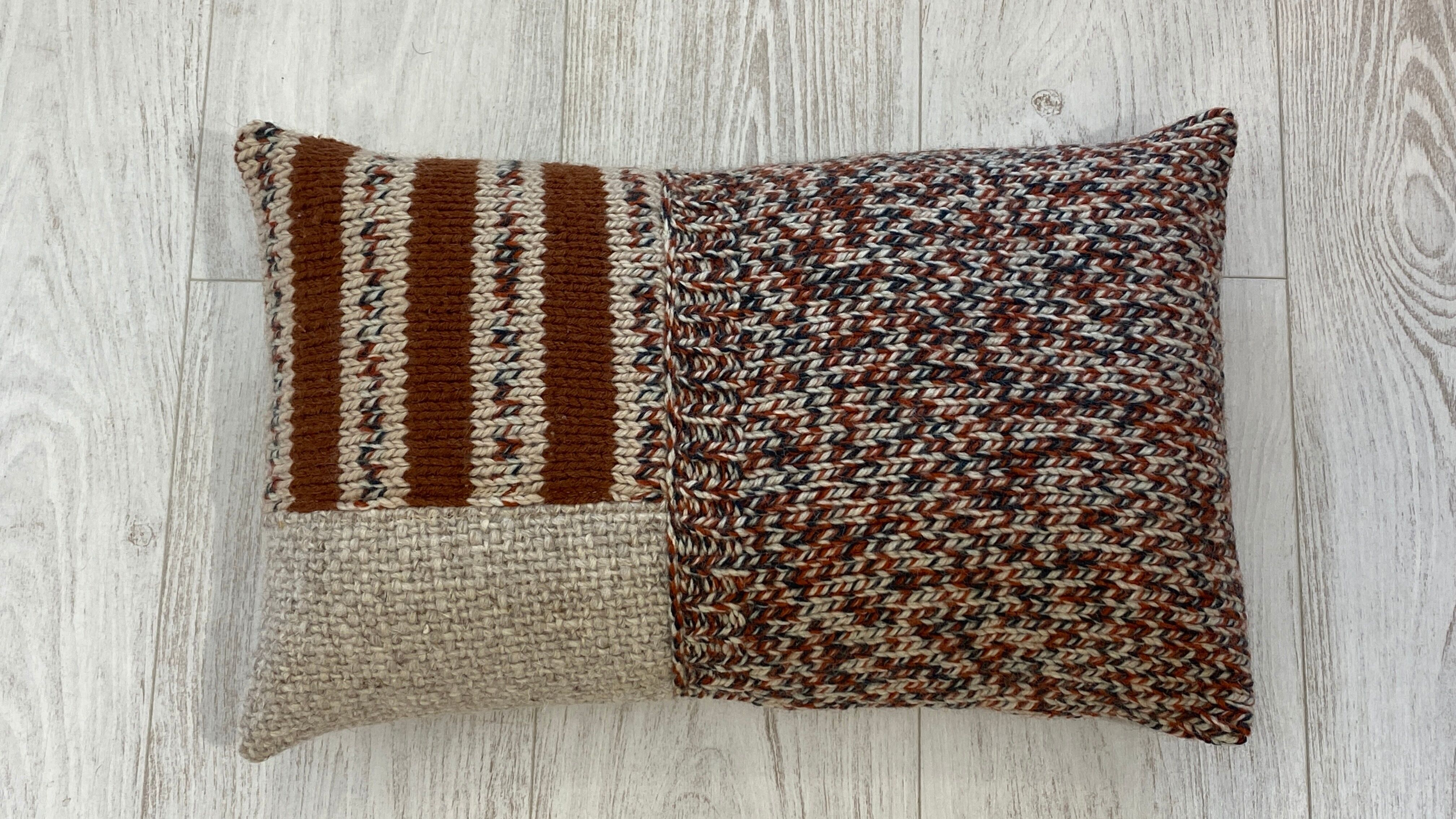 Lot de 2 coussins en tricot de laine
