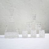 Carafe and 6 vintage glass glasses
