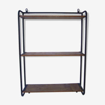 Vintage metal and wood shelf