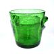 Vintage Biot Green Bubble Glass Ice Bucket - 13cm Ice Cream Pot Vase
