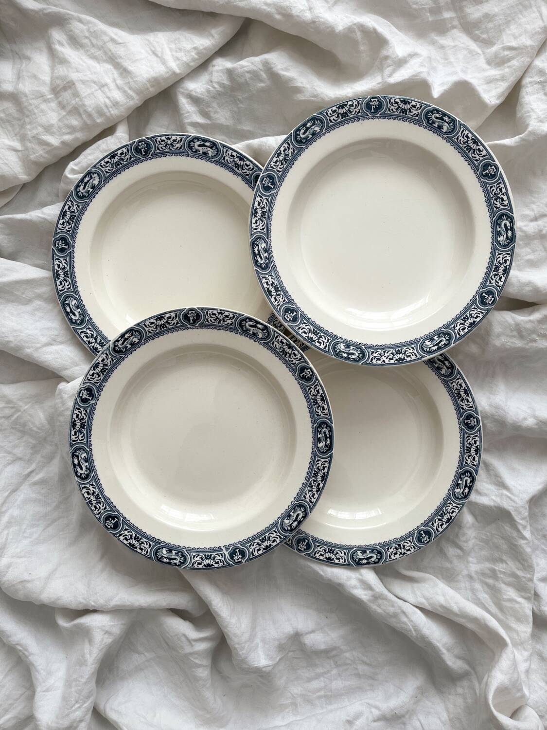 4 ironstone soup plates "François 1er" Salins