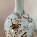 Signed lamp base in enameled porcelain