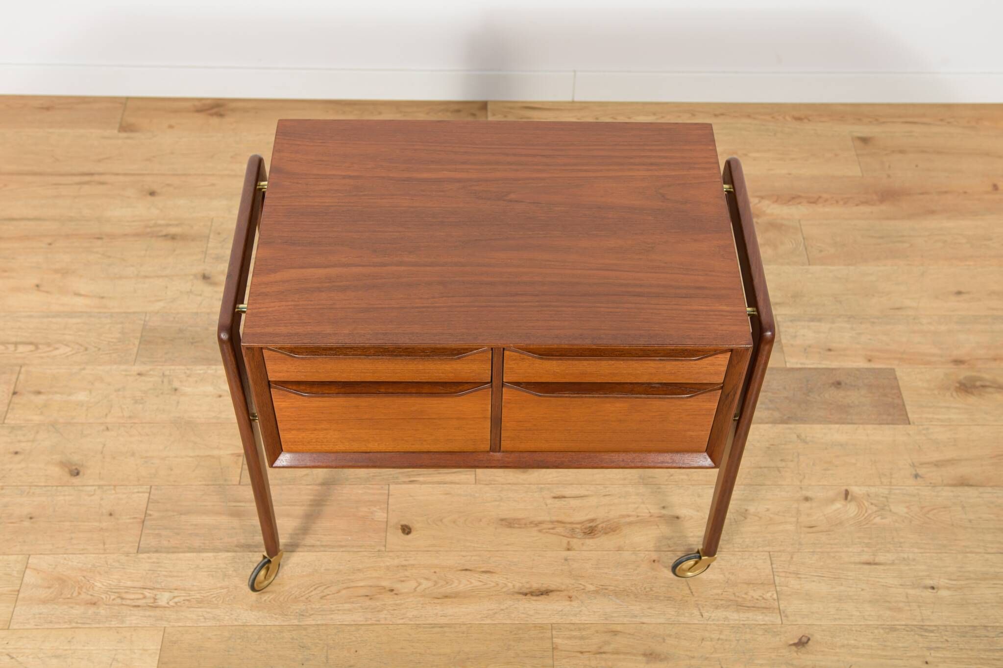Mid-Century Teak Serving Trolley on Castors, Denmark, 1960s