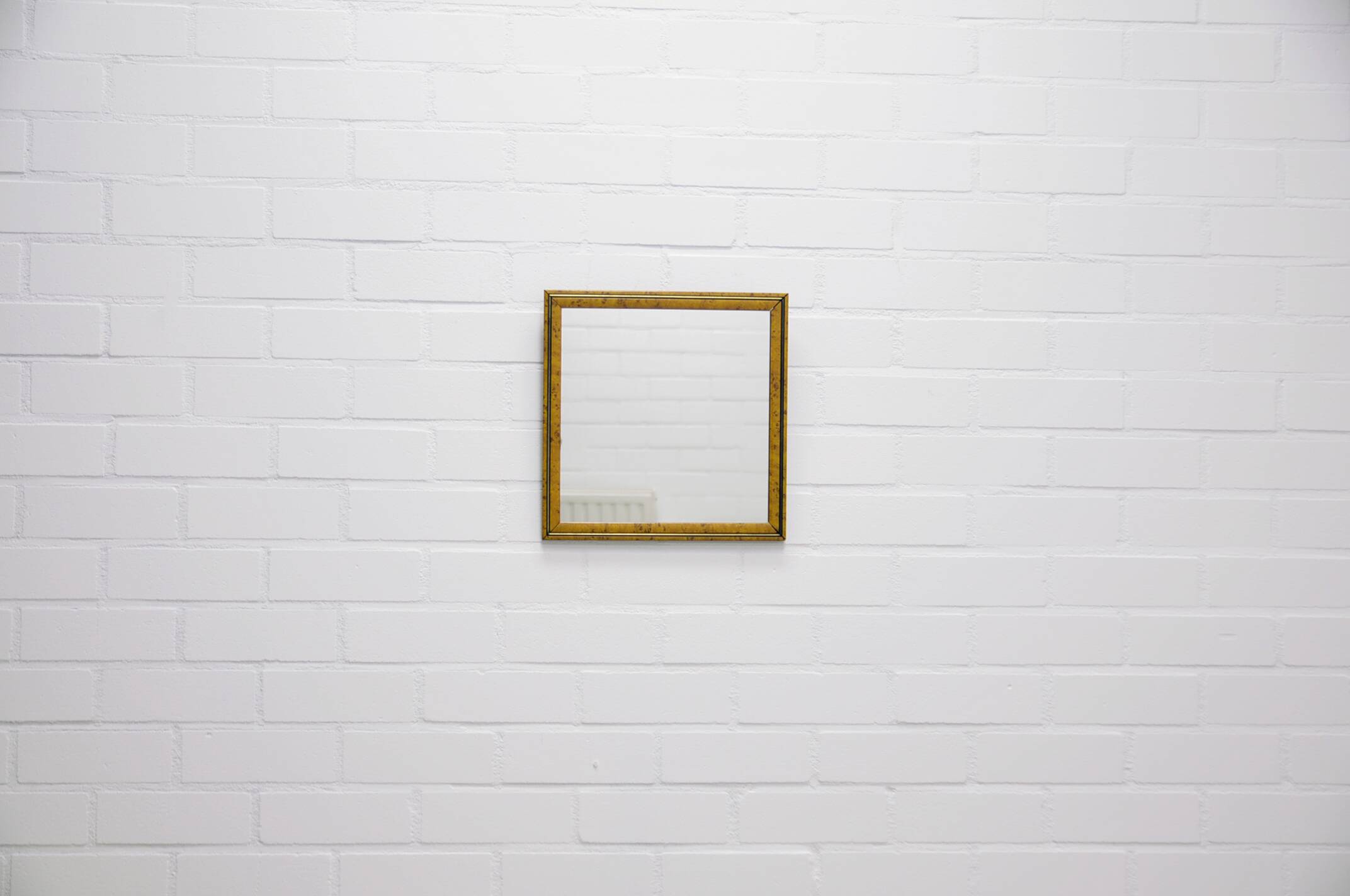 vintage ochre yellow with black square mirror