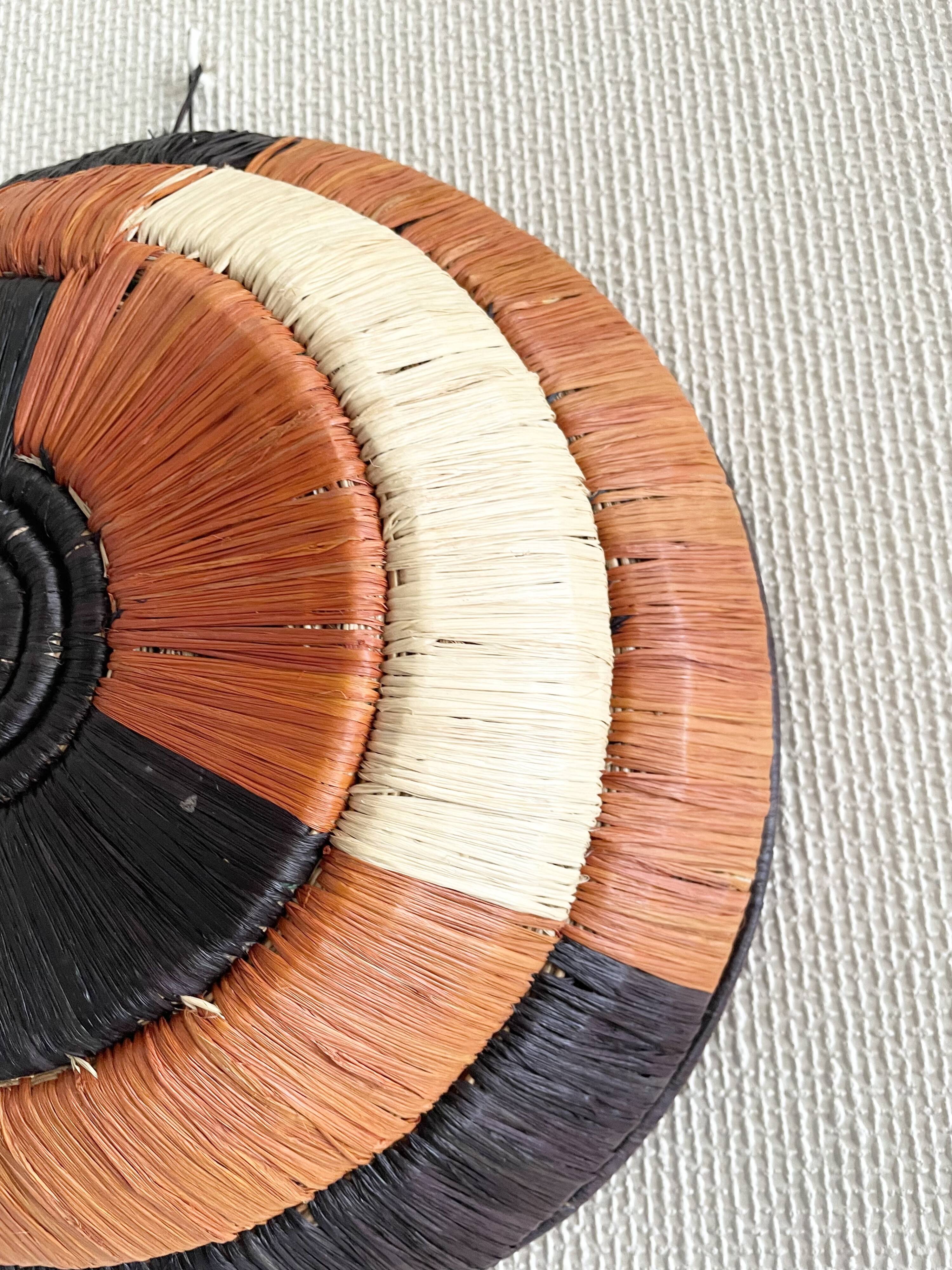 Vintage woven raffia basket