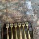 6 small forks in gold gilded with fine vintage gold