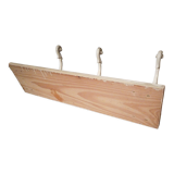 Coat rack with 4 old wrought iron and wooden hooks