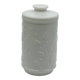 Pot / bocal verre opale blanc , vintage