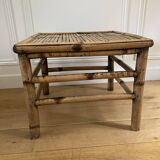 Vintage square bamboo coffee table, H. 38cm W. 47cm D. 47cm