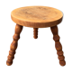 Tabouret de ferme tripode en bois tourné