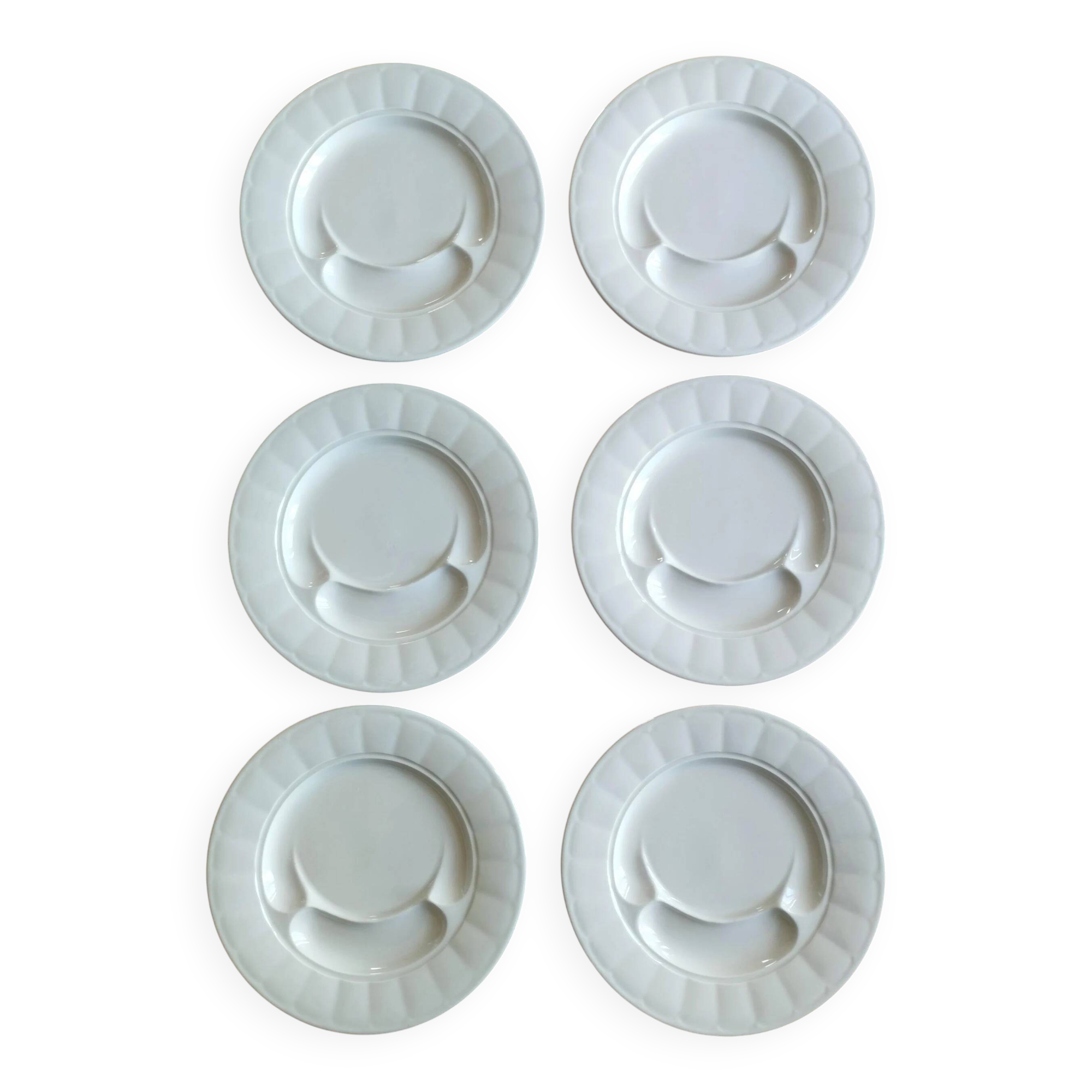 6 artichoke plates in Pillivuyt porcelain