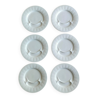 6 artichoke plates in Pillivuyt porcelain