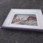 Carved wood painting, chalet decor by f raugel (popular art)