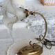Lampe vintage en métal doré - Abat-jour tulipe