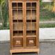 Parisian Art Deco display cabinet from 1950, renovated in raw solid oak, 101cm.