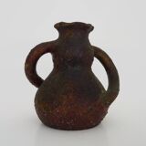 Polychrome terracotta pottery with 2 handles. 60s