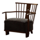 Armchair by Fritz Hansen, Model 1590, Elm & Lambswool, Scandinavian Modern, 1940s