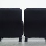 Set of 2 black vintage design armchairs