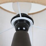 Big "1097" ceramic table lamp by Einar Johansen for Søholm with jute shade, mid-century Danish modern design, 1960s/1970s