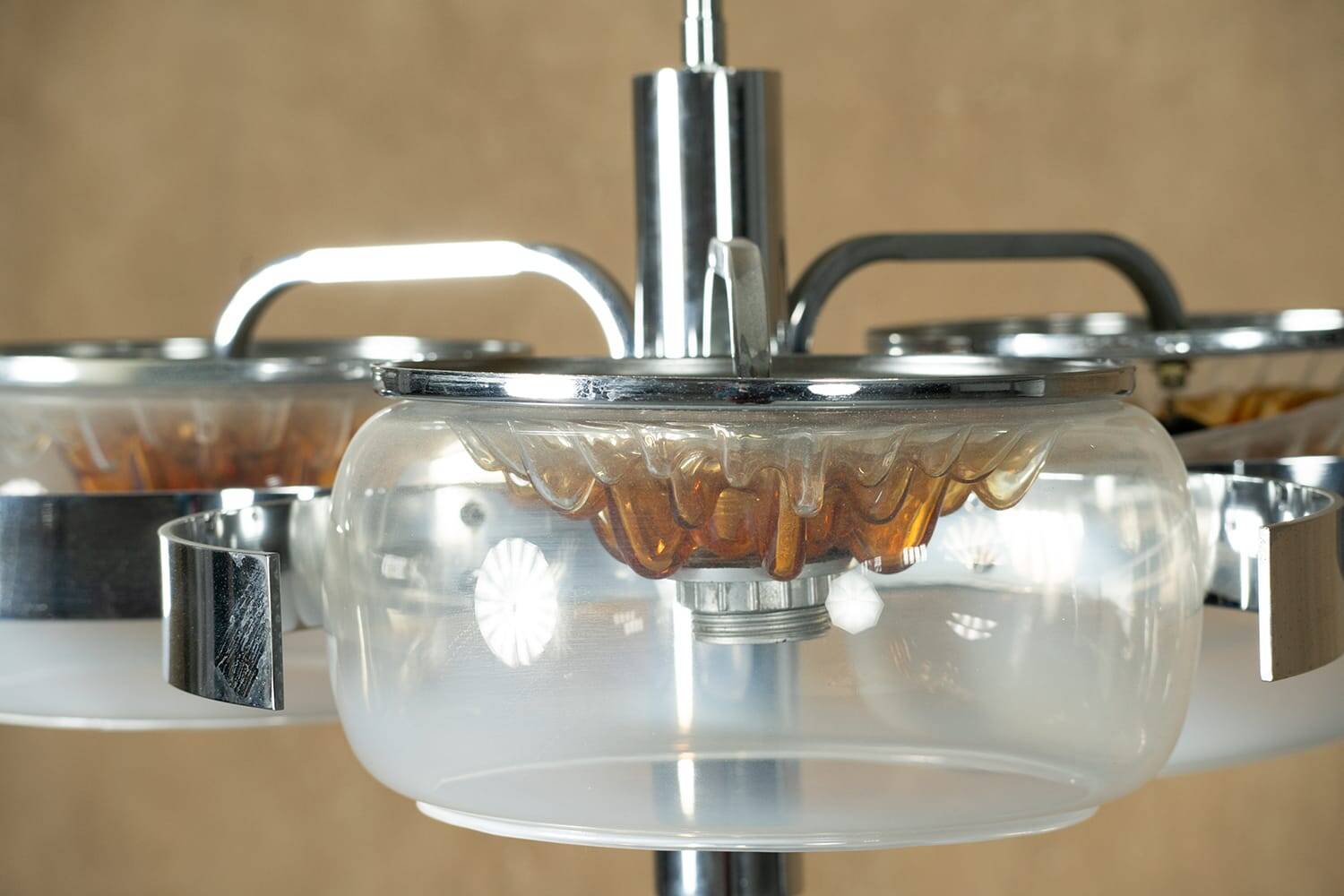 Mid-century 3-arm ceiling lamp, Italy, 1970s