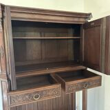 HAENTGES FRÈRES Renaissance style cabinet in carved walnut, late 19th century