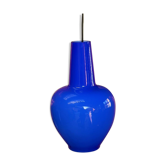 suspension vintage en opaline bleue