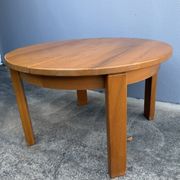 Round table in solid elm from the 1970s by Maison Regain.