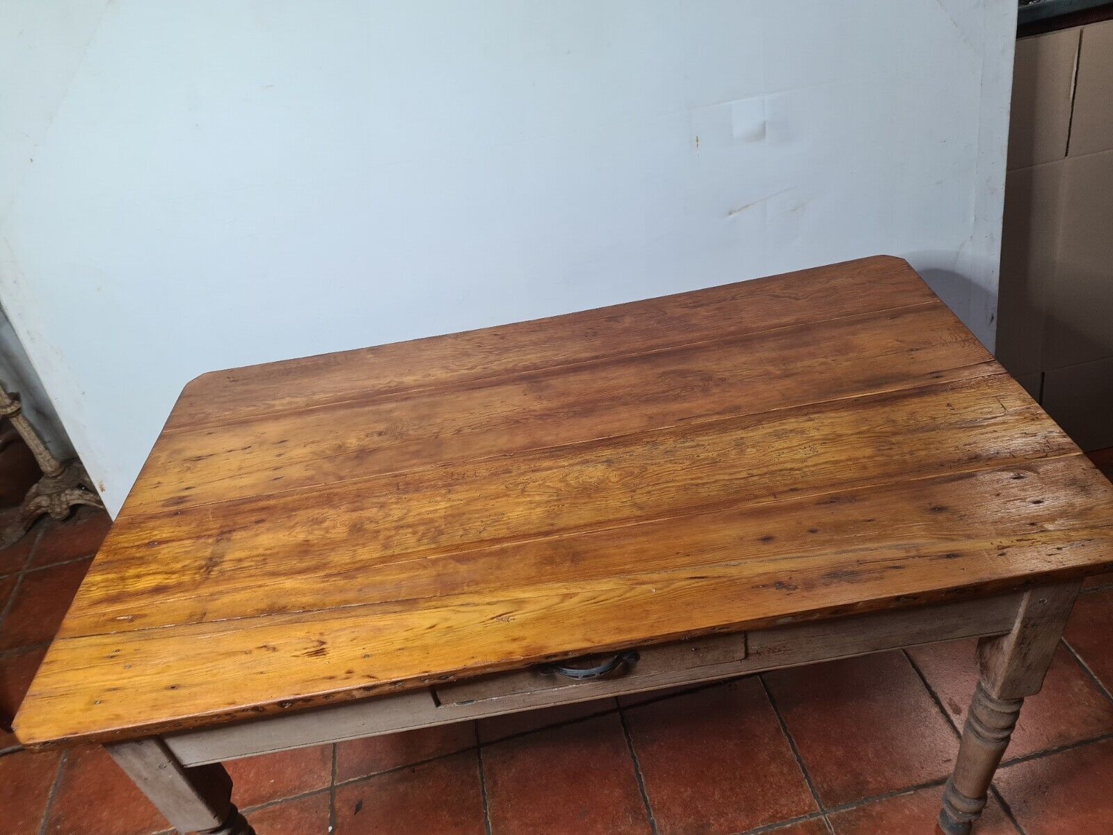 Patinated fir farmhouse table