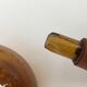 Biot blown glass amber bottle