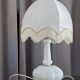 Lampe Rétro en Opaline Blanche et Franges
