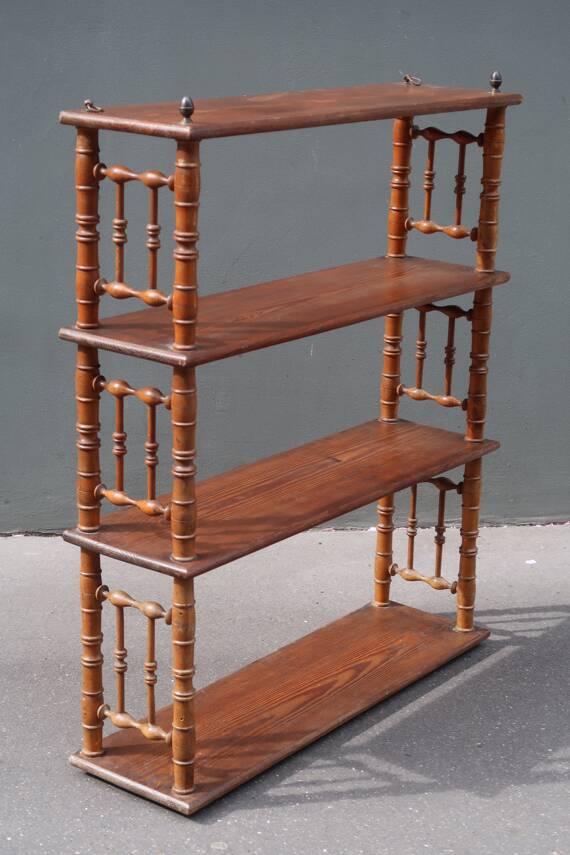Antique wall shelf, late 19th century, faux bamboo.
