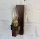 Paire d'appliques vintage teck et opaline style scandinave