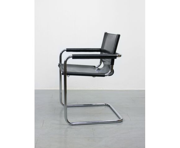 Vintage Leather Mart Stam Cantilever S34 Rare Full Back Selency Vintage Leather Mart Stam Cantilever, Mart Stam Chair Parts