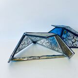 Wall lantern with stained glass windows