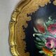 Round painted wooden platter