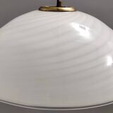 Suspension réglable en verre de Murano blanc et laiton brossé par VeArt