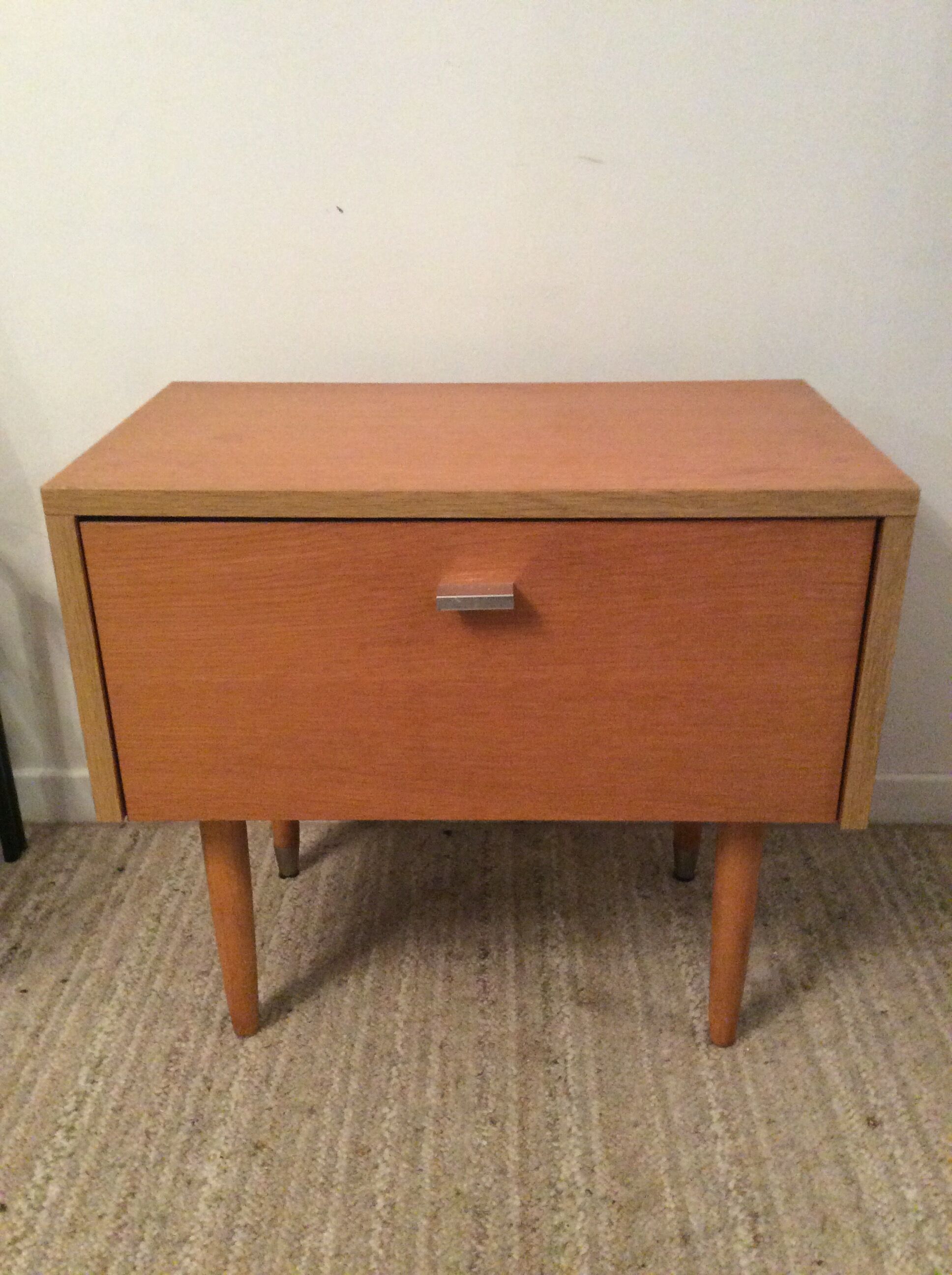 Vintage bedside of the 70s in blond wood