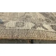 Hand-Knotted Wool Area Rug, Beige Floral Design Carpet for Living Room